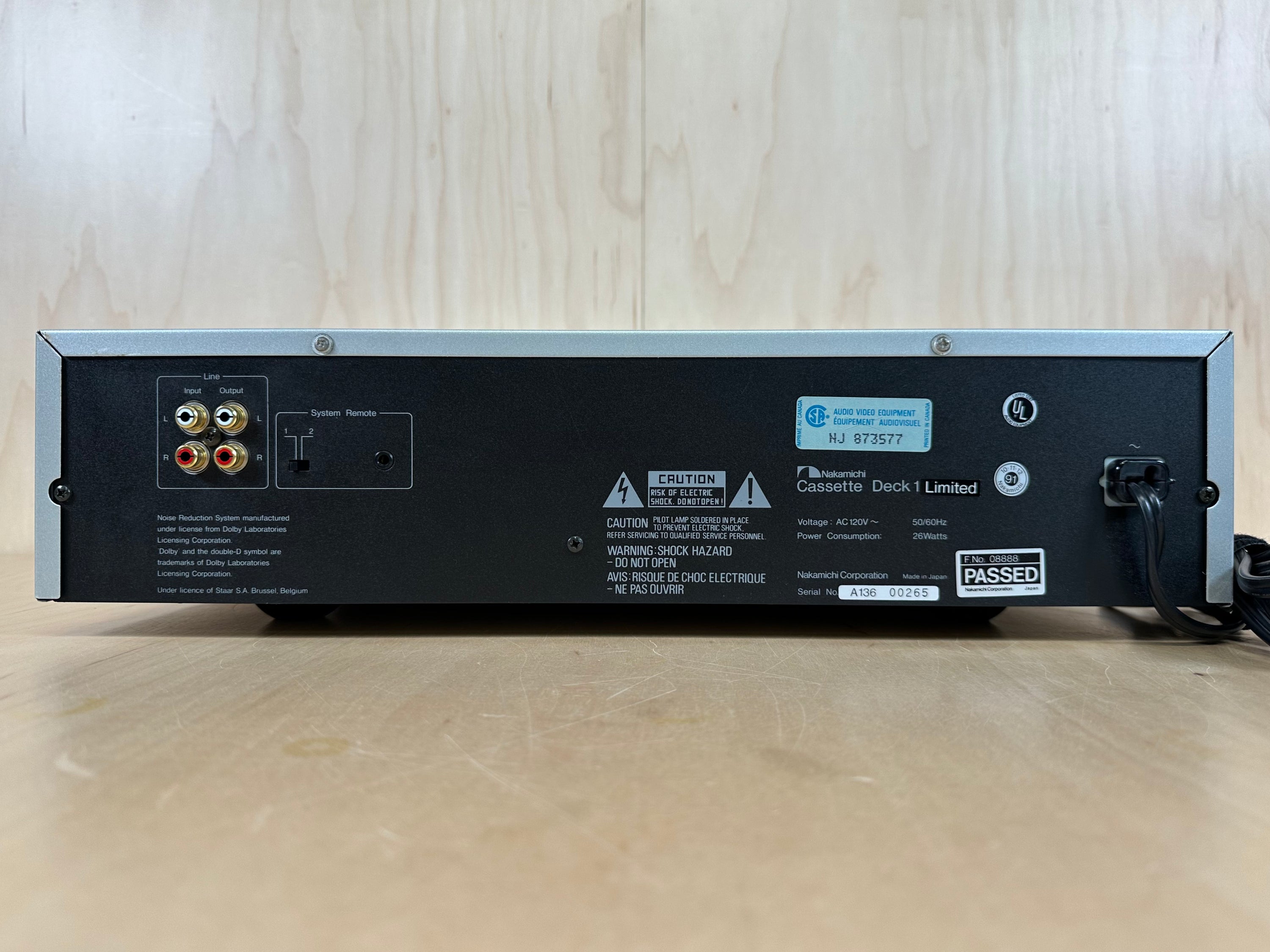 Nakamichi Cassette Deck 1 Limited Serviced