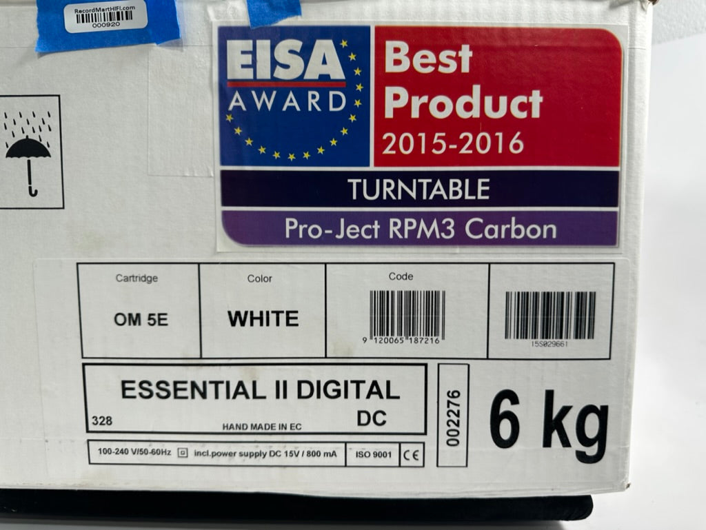 Project Essential II Digital Turntable Gloss White in Original Box