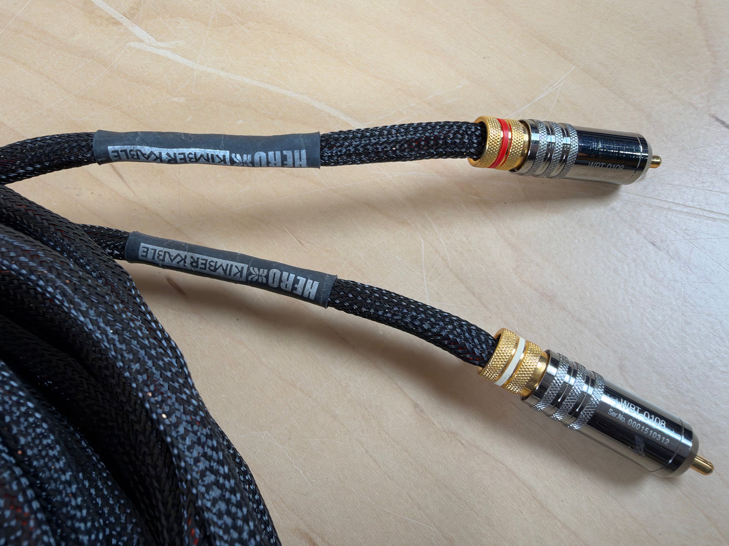 Kimber Kable Hero RCA Interconnects 7 Meter Pair w/WBT-0108 Fittings