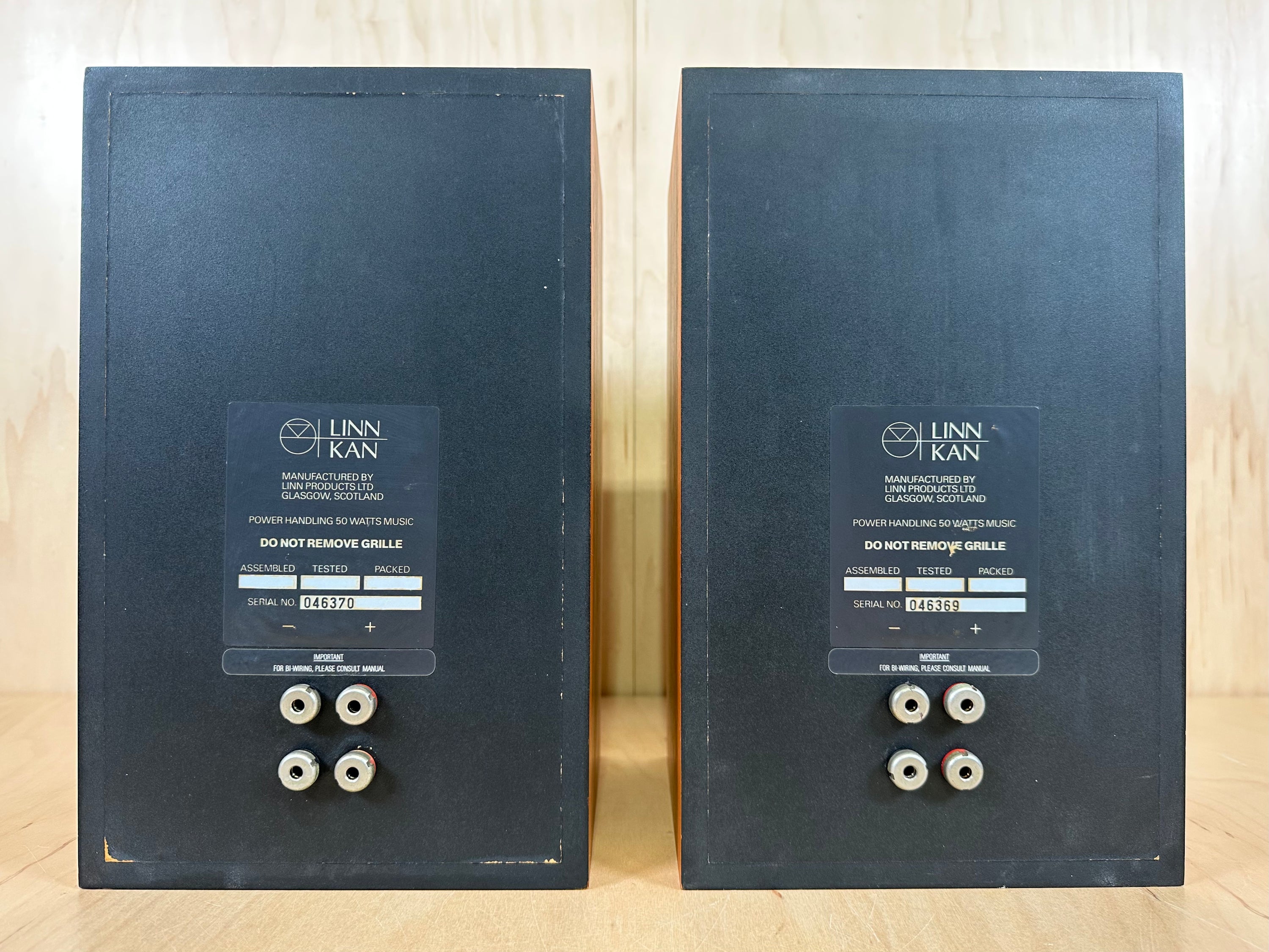 Linn Kan Speakers Bi-Wireable w/Consecutive Serial Numbers