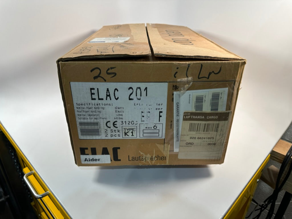 Elac 201 Bookshelf Speakers Alder Veneer Made in Germany