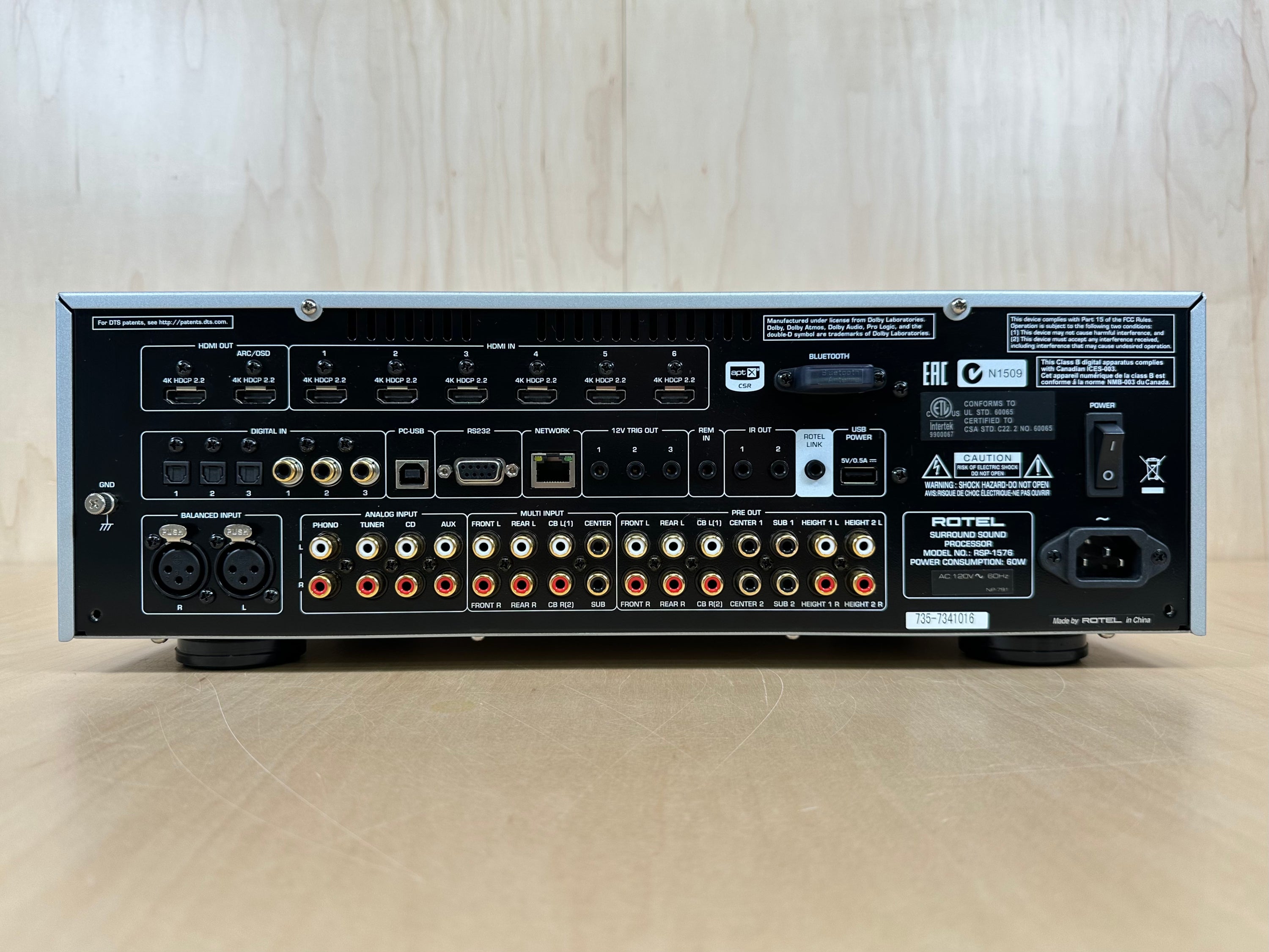 Rotel RSP-1576 Preamplifier Surround Sound Processor w/Box and Remote Silver