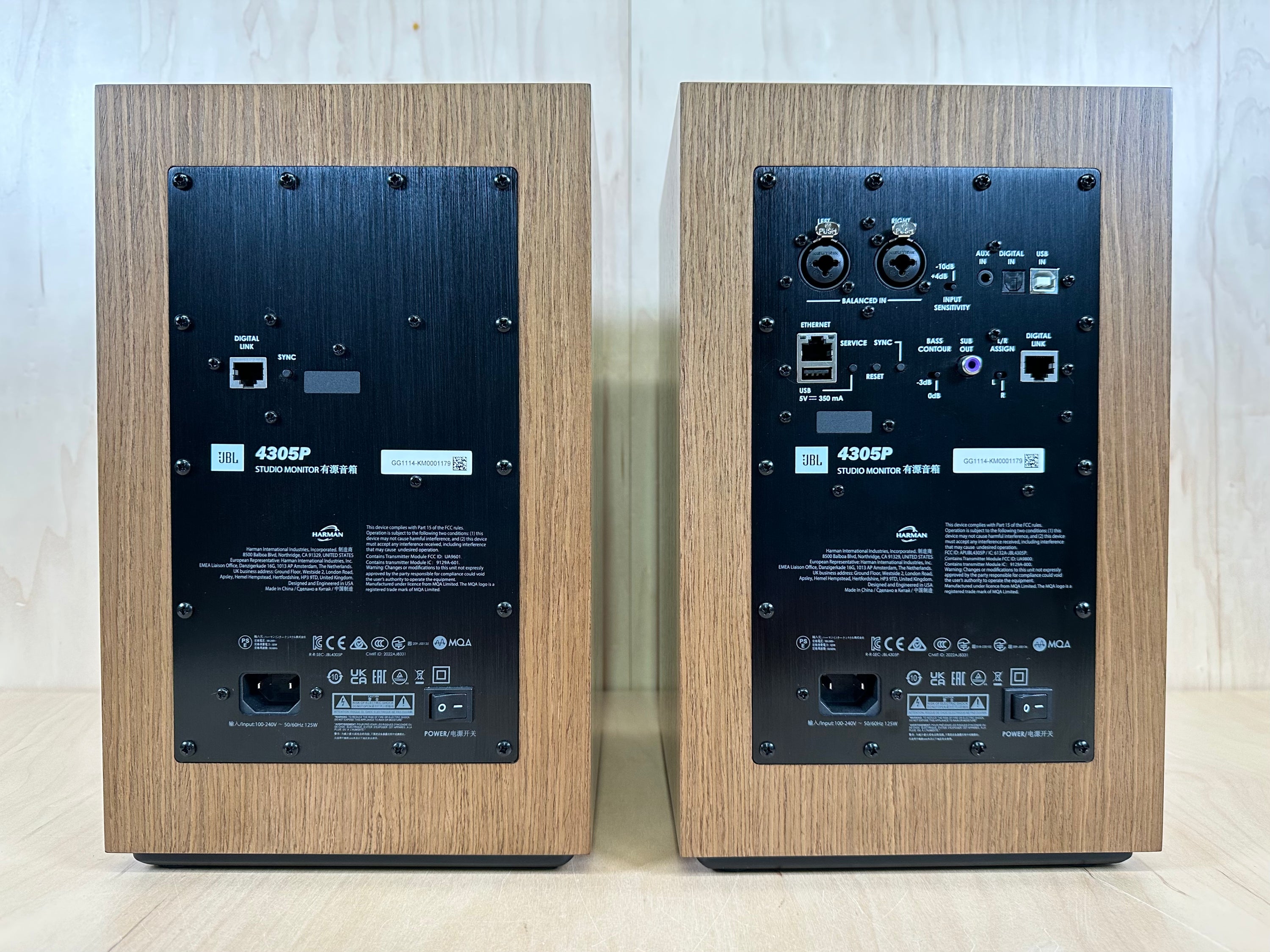 JBL 4305P Studio Monitors w/ Natural Walnut Finish