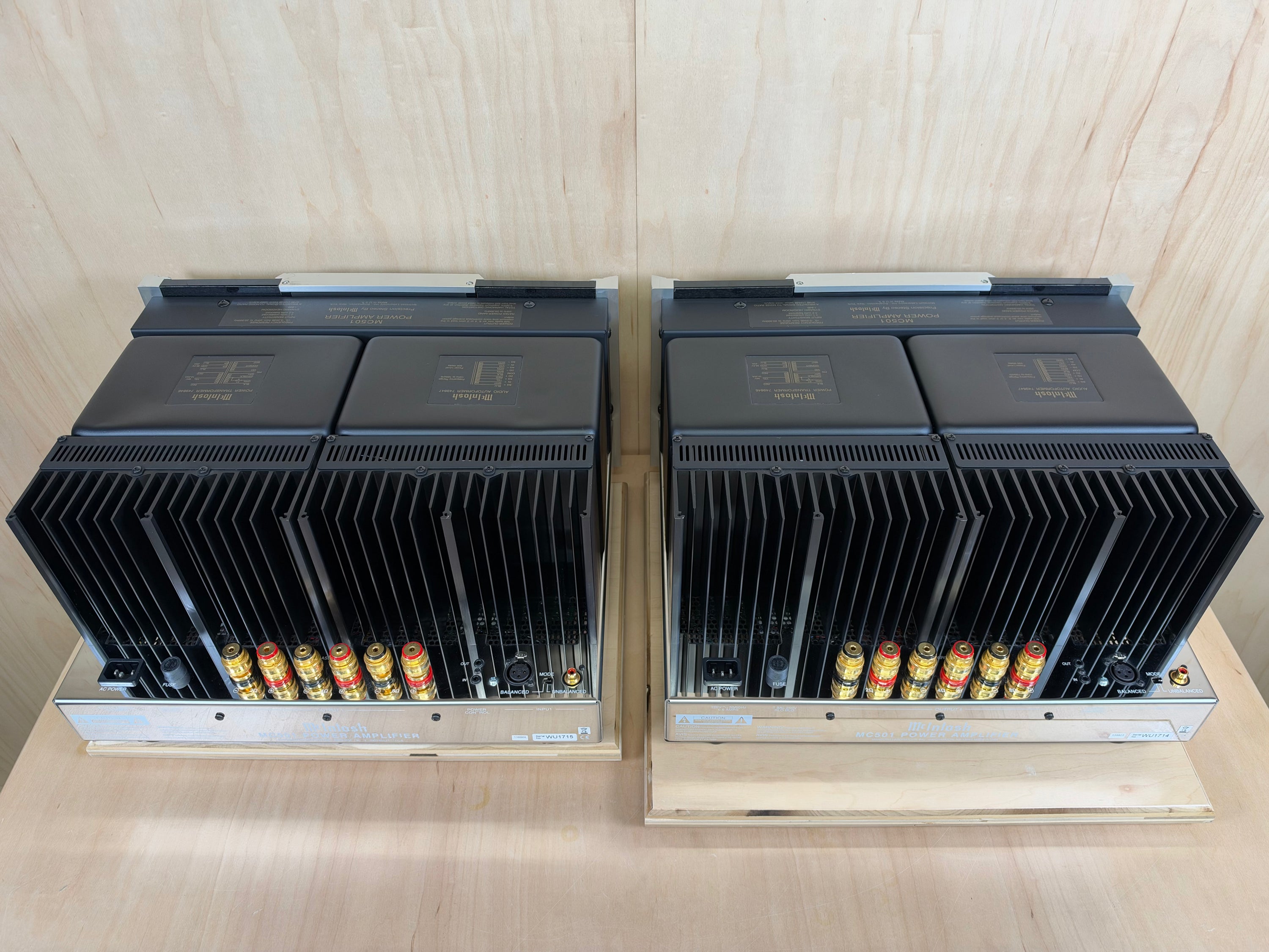 McIntosh MC501 Power Amplifiers w/ Consecutive Serial Numbers