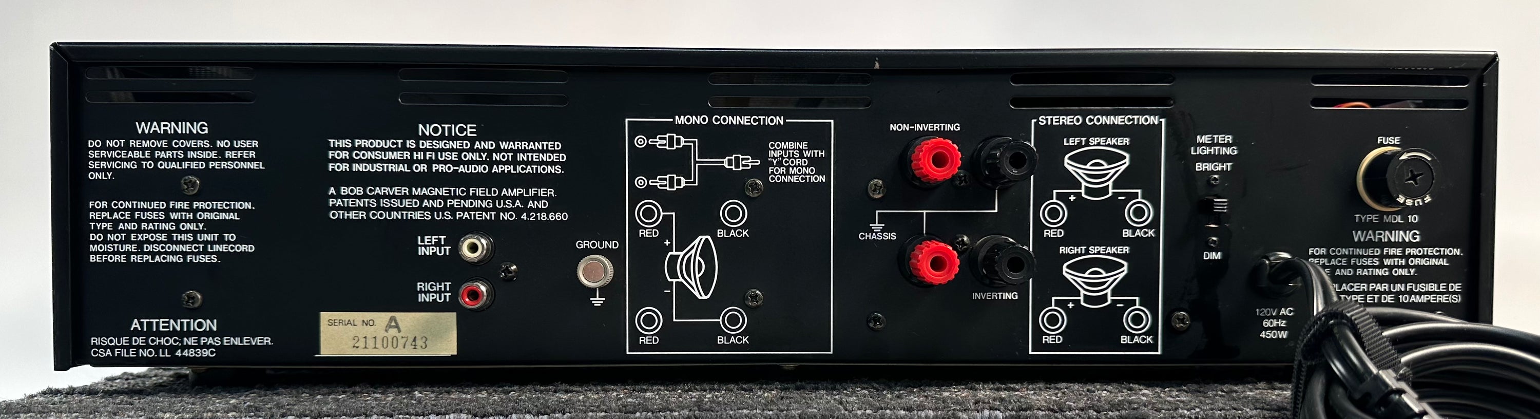 Carver M-500 Magnetic Field Power Amplifier