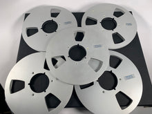 Load image into Gallery viewer, AMPEX 456 GRAND MASTER 10.5&quot; METAL REEL TO REEL 1/4&quot; TAKE UP REELS  LOT OF 5