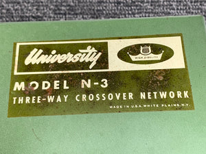 University Model N-3 Three Way Crossover Network