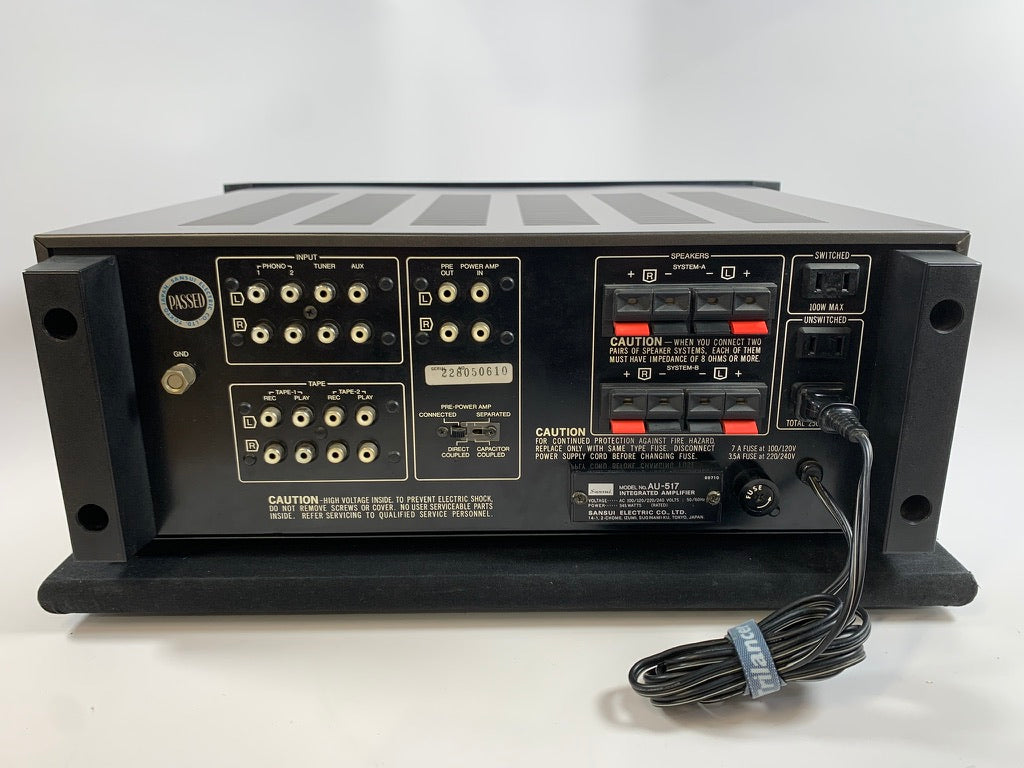 SANSUI AU-517 INTEGRATED AMP W/ORIGINAL RACK HANDLES – Record Mart