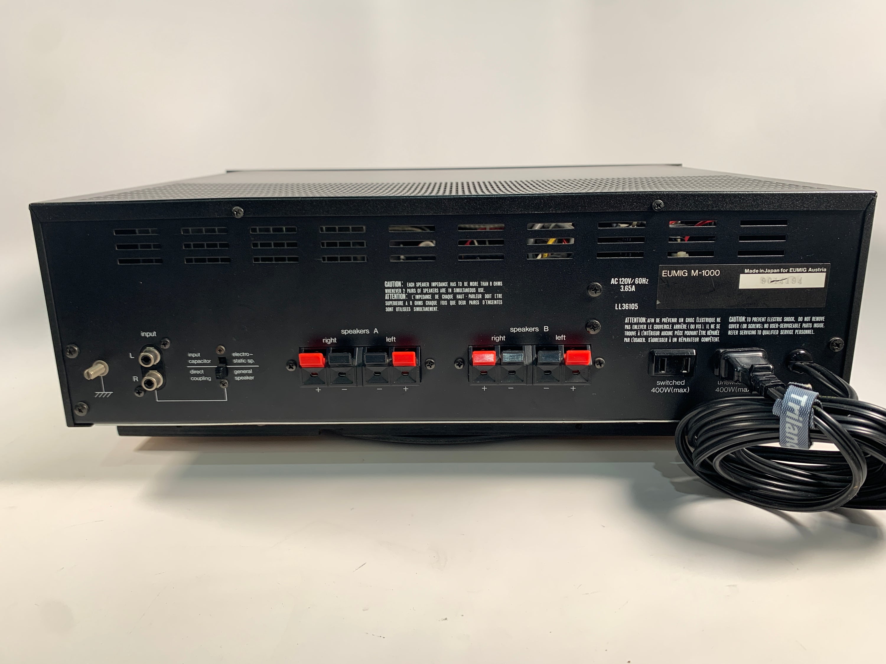 Eumig M-1000 Stereo DC Power Amplifier Made by Luxman