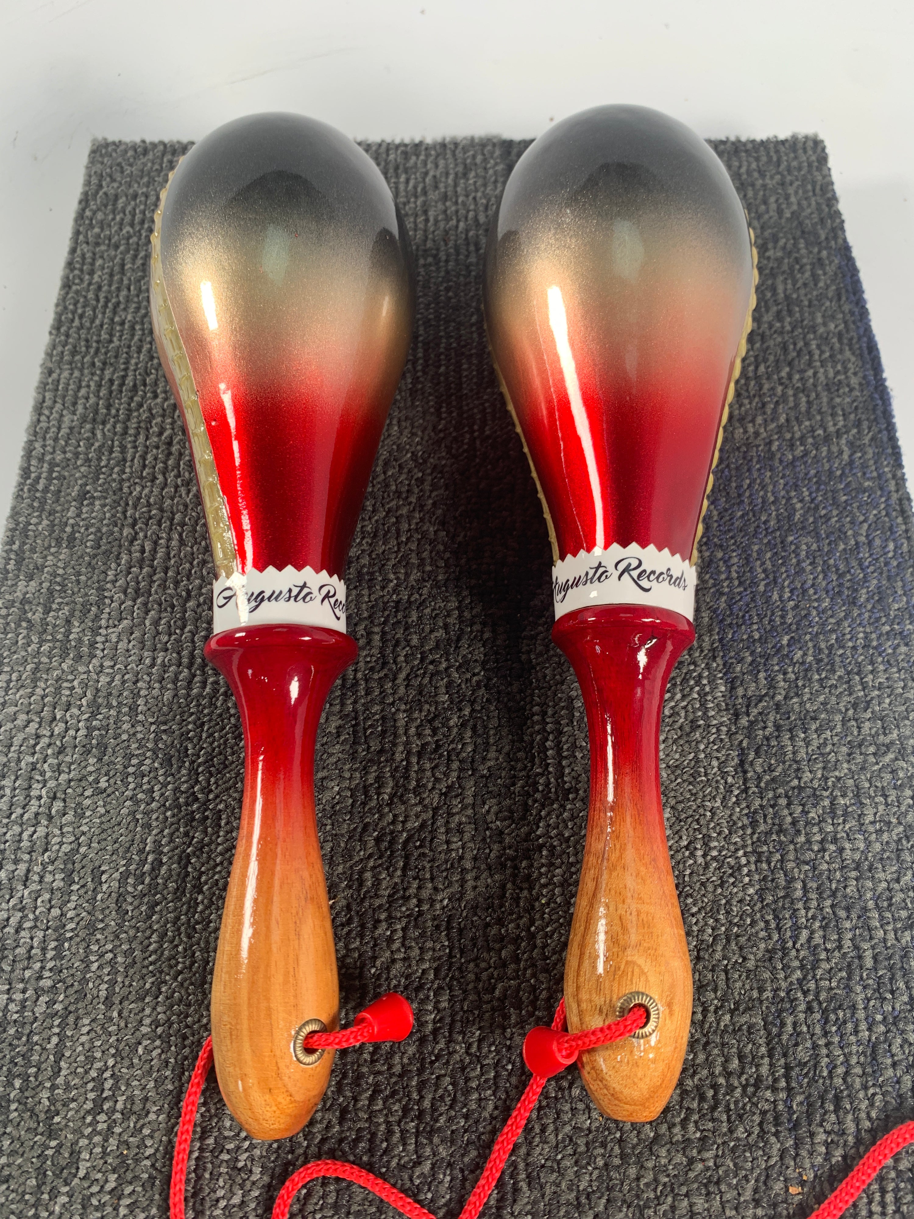 Maracas Professional Silver/Gold/Red Metallic w/bag