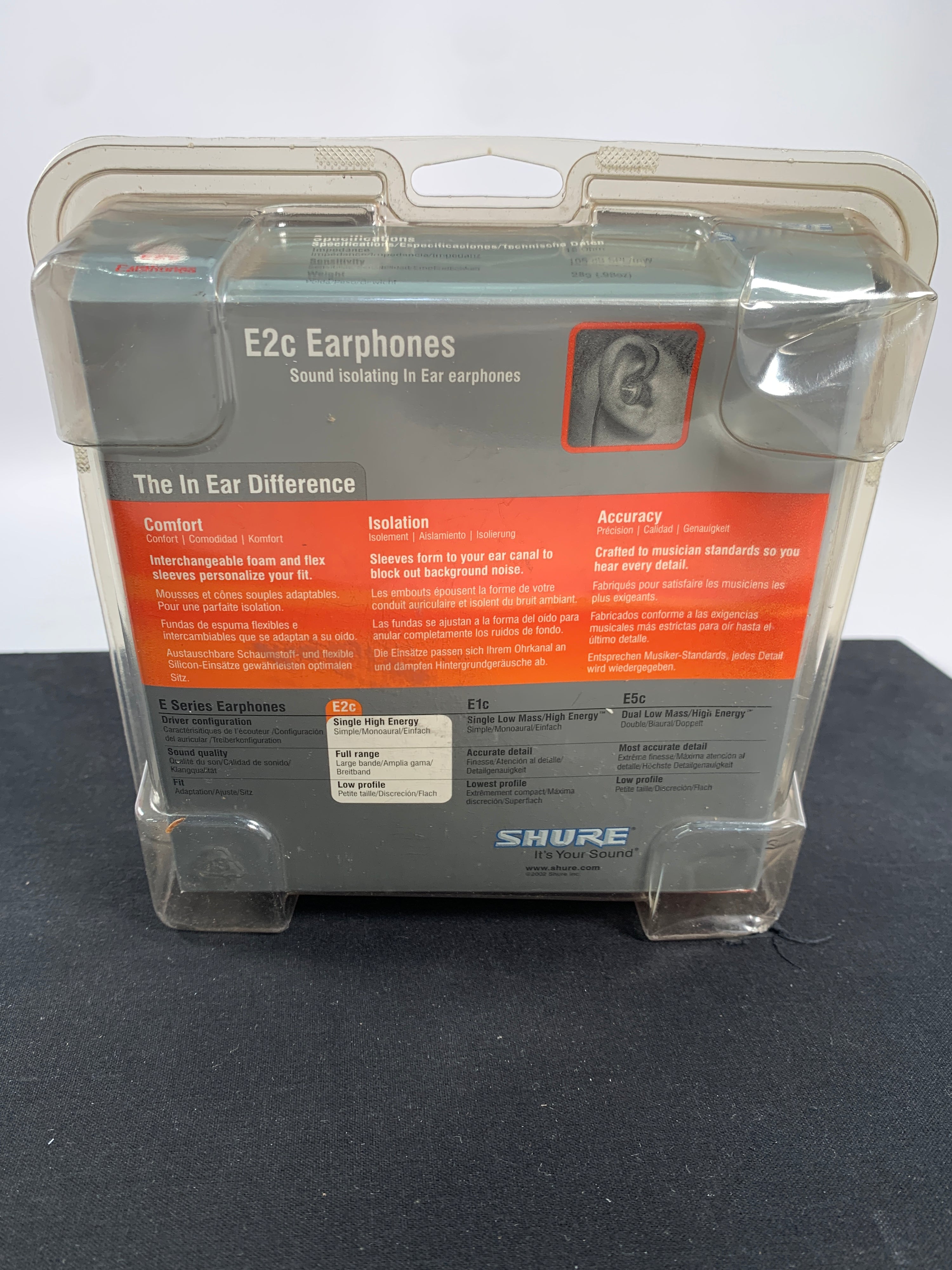 SHURE E2c SOUND ISOLATING IN EAR EARPONES