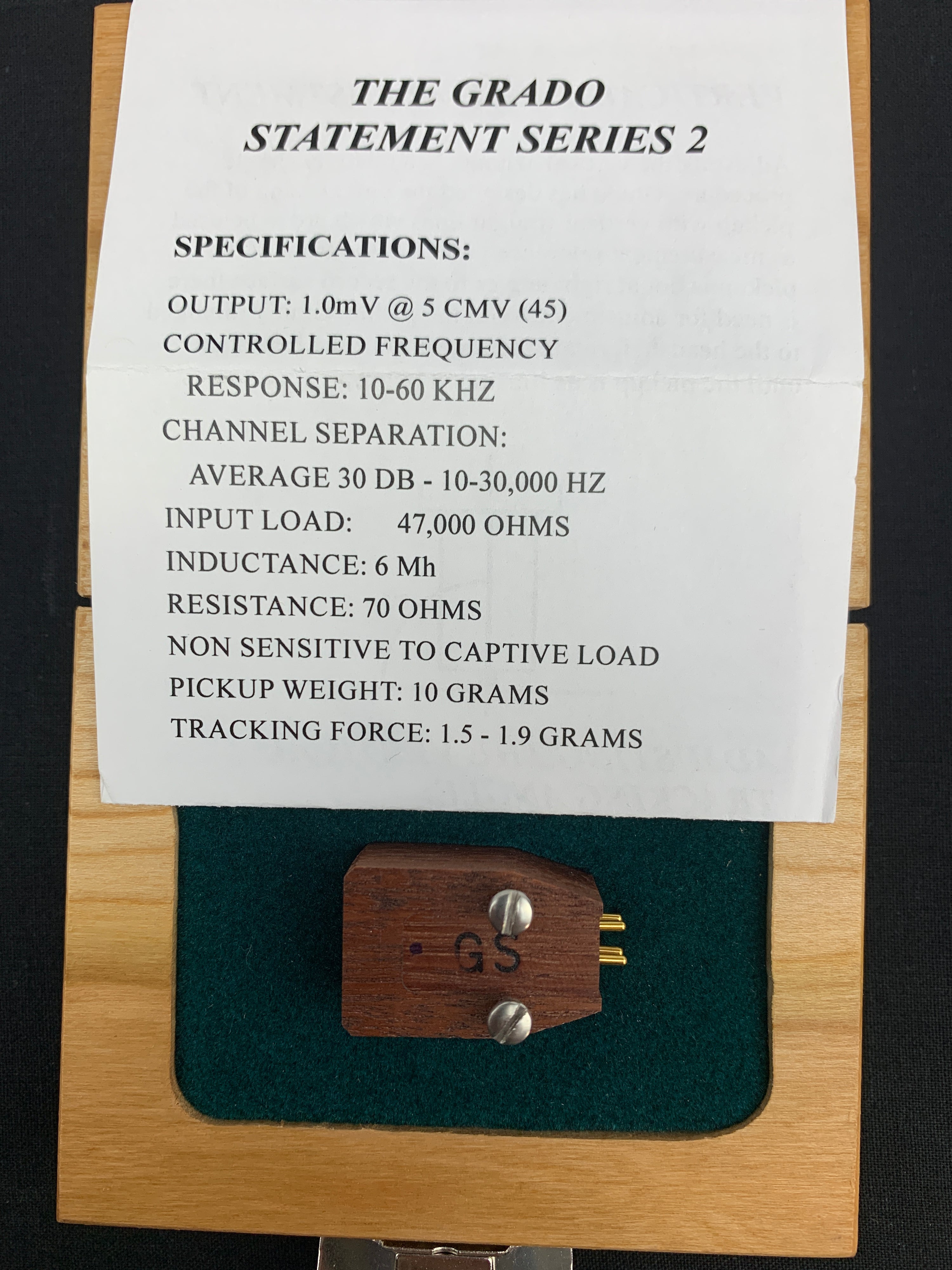 GRADO STATEMENT SERIES THE STATEMENT V2 PHONO CARTRIDGE 1.0 mV Output