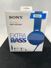 Load image into Gallery viewer, Sony MDR-XB550AP Blue Extra Bass Headphones