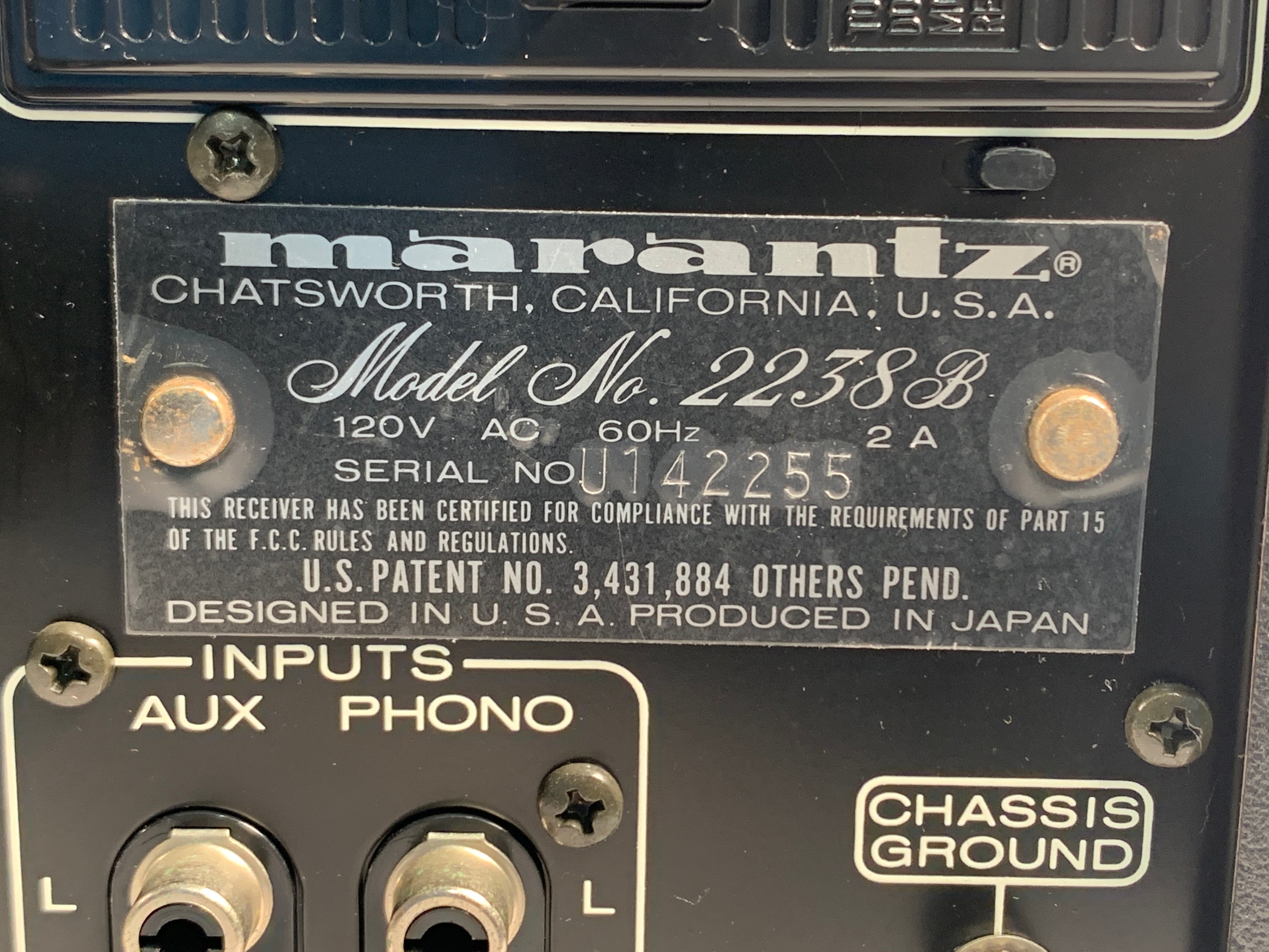 Marantz 2238B Stereophonic Receiver