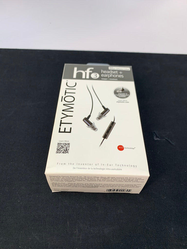 ETYMOTIC HF3 EARBUDS IN WHITE OPEN BOX