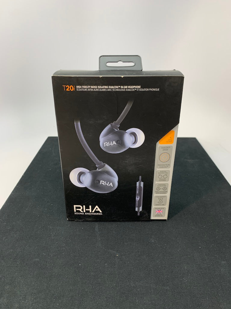 RHA T20i BLACK DUAL COIL IN EAR HEADPHONES